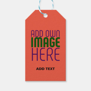 MODERN EDITABLE TOMATO RED IMAGE TEXT TEMPLATE GIFT TAGS