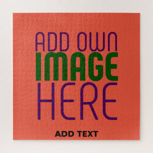 MODERN EDITABLE TOMATO RED IMAGE TEXT TEMPLATE JIGSAW PUZZLE