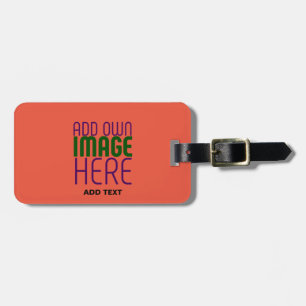MODERN EDITABLE TOMATO RED IMAGE TEXT TEMPLATE LUGGAGE TAG