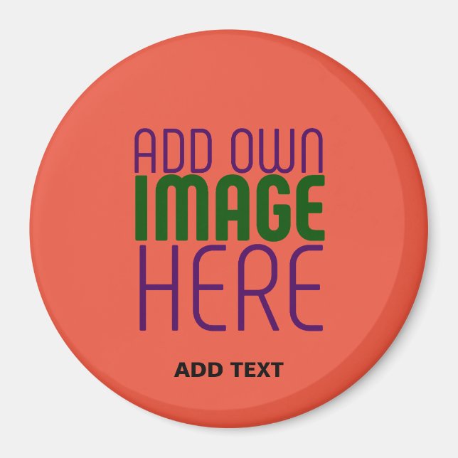MODERN EDITABLE TOMATO RED IMAGE TEXT TEMPLATE MAGNET (Front)