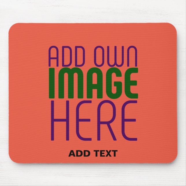 MODERN EDITABLE TOMATO RED IMAGE TEXT TEMPLATE MOUSE MAT (Front)