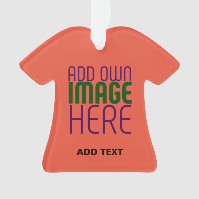  MODERN EDITABLE TOMATO RED IMAGE TEXT TEMPLATE ORNAMENT (Front)