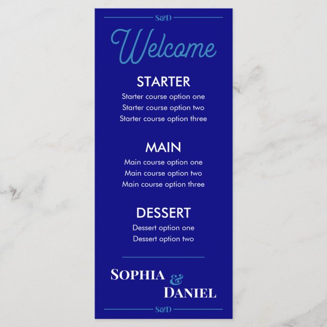 Modern Editable Wedding Menu (Front)