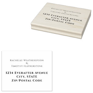 Modern Editable Wedding Return Address Rubber Stamp