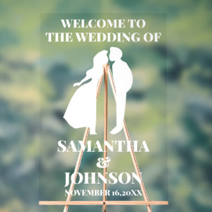 Modern EDITABLE Wedding Welcome Acrylic Sign