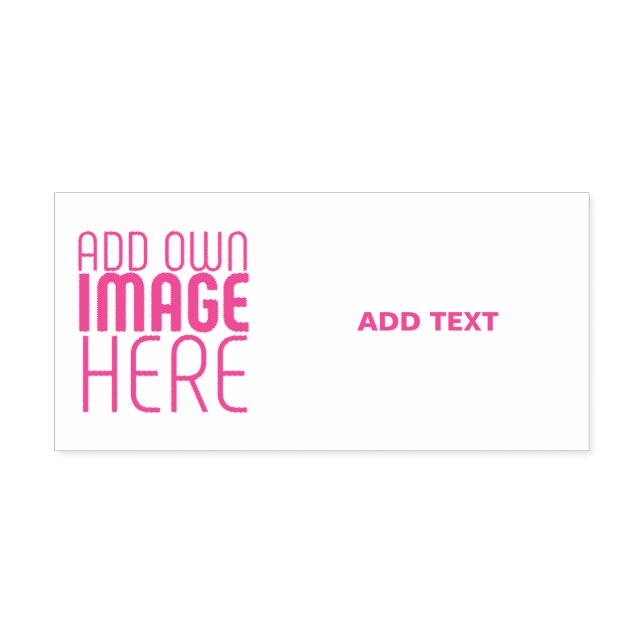 MODERN EDITABLE WHITE IMAGE TEXT TEMPLATE FUSCHIA SELF-INKING STAMP (Design)