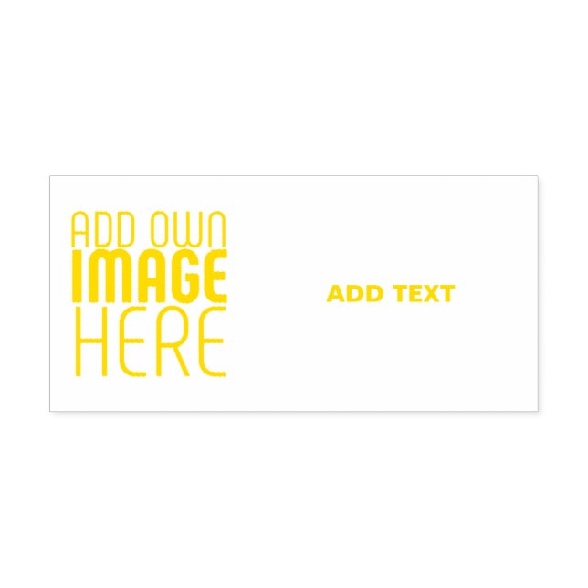 MODERN EDITABLE WHITE IMAGE TEXT TEMPLATE YELLOW SELF-INKING STAMP (Design)