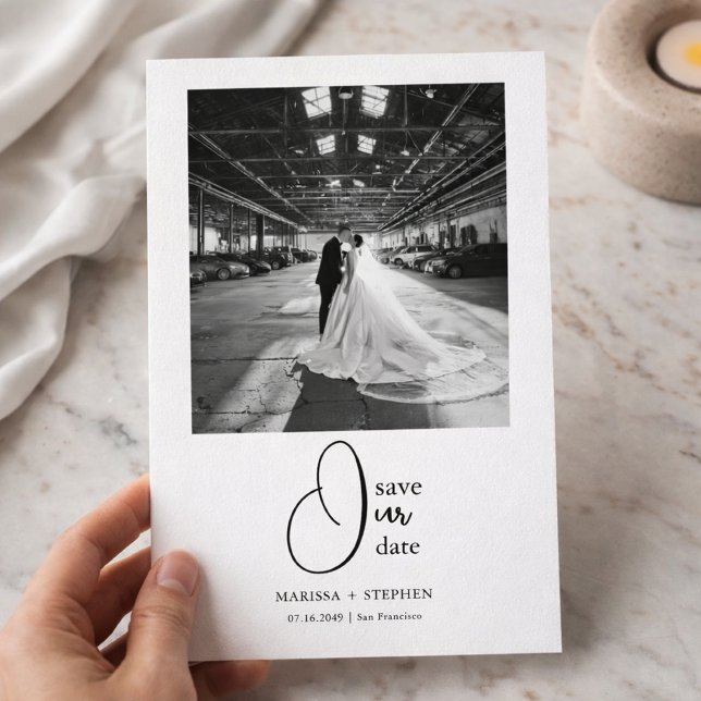 Modern Editorial Photo Chic Wedding Save the Date (Creator Uploaded)