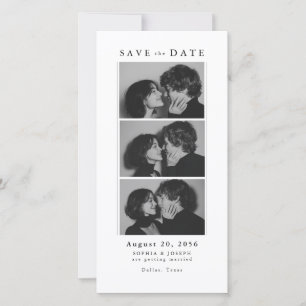 Modern Editorial Photo Strip Classic Serif Wedding Save The Date