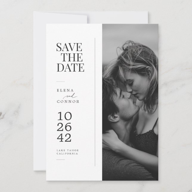 Modern Editorial Photo Wedding Save the Date (Front)