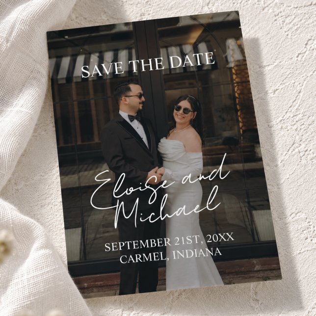 Modern Editorial Script Typography Save the Date (Modern Editorial Script Typography Save the Date Foil Invitation)