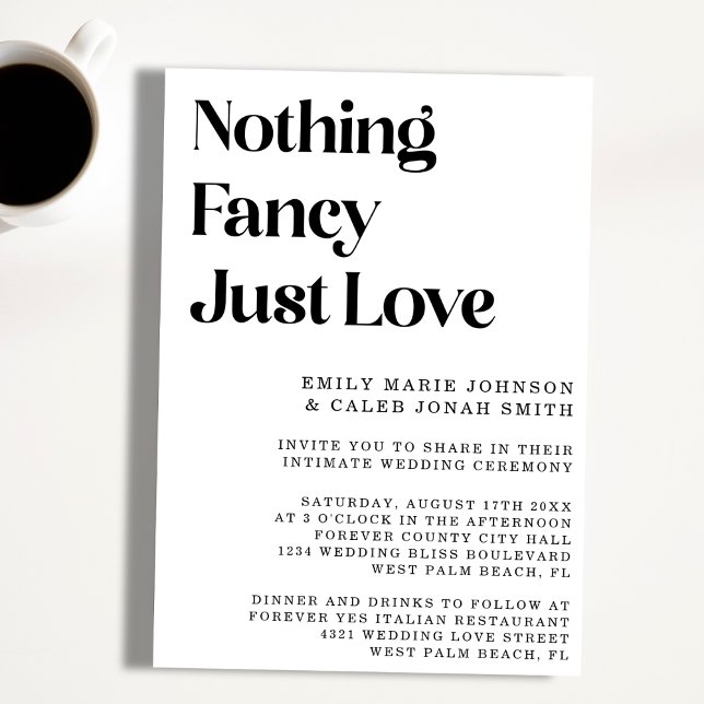 Modern Editorial Type Intimate Courthouse Wedding  Invitation (Creator Uploaded)