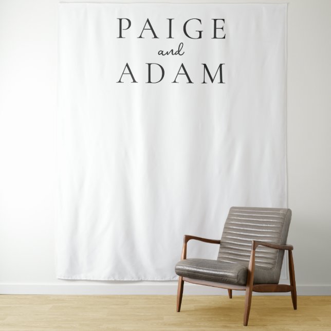 Modern Editorial Wedding Backdrop Tapestry (In Situ)