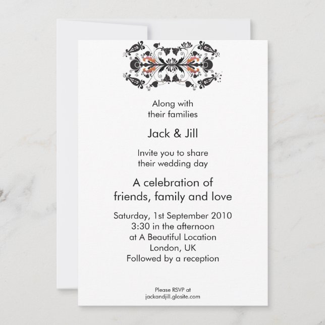 Modern Eduardian 5x7 Invitation (Front)