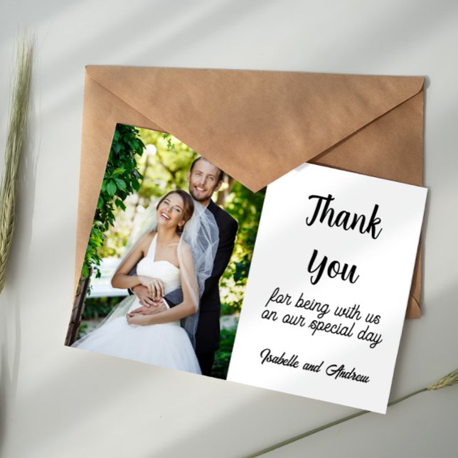 Modern Eegant Black and White Photo Wedding  Card (Creator Uploaded)