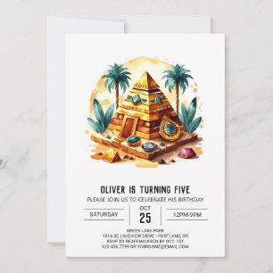 Modern Egyptian Ancient Egypt Pyramids Birthday Invitation