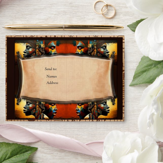 Modern Egyptian, Islamic, Arabic & African design Envelope (Wedding)