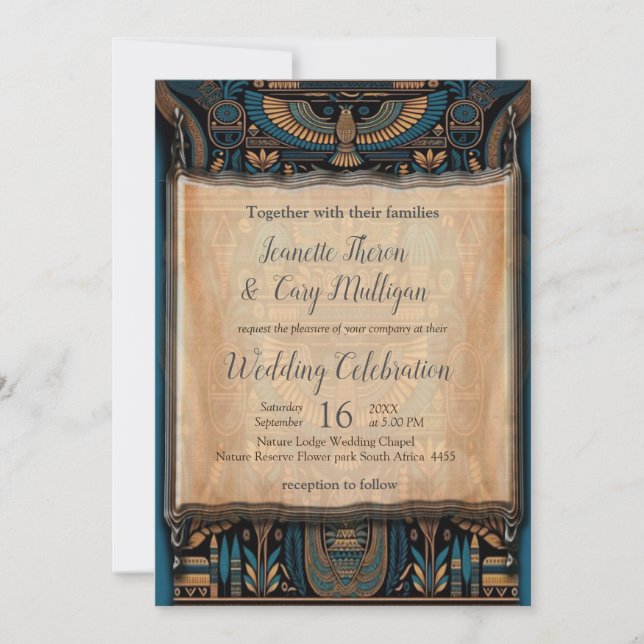 Modern Egyptian, Islamic, Arabic & African design Invitation (Front)