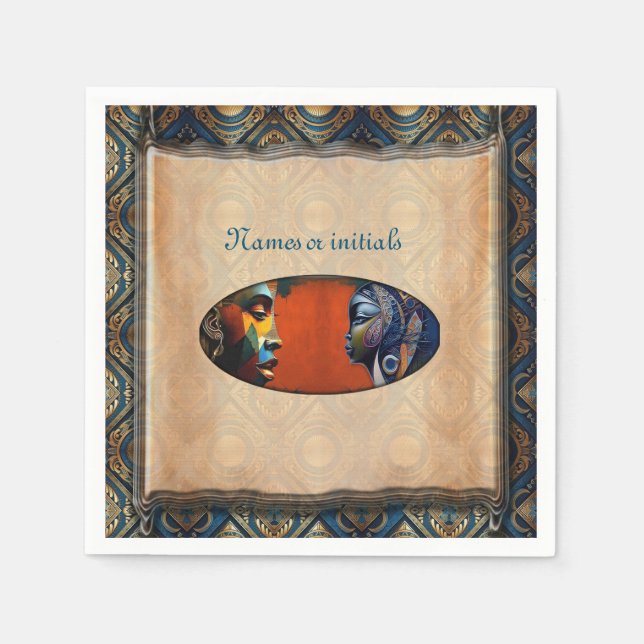 Modern Egyptian, Islamic, Arabic & African design Napkin (Front)