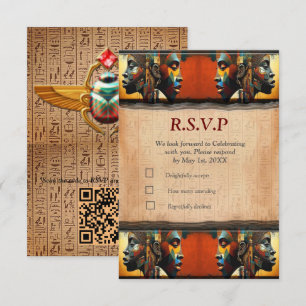 Modern Egyptian, Islamic, Arabic & African design RSVP Card