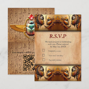 Modern Egyptian, Islamic, Arabic & African design RSVP Card