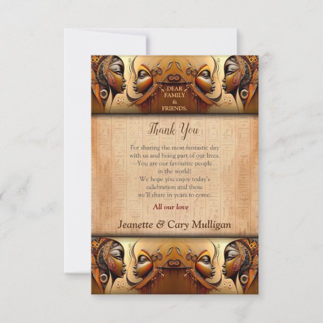 Modern Egyptian, Islamic, Arabic & African design Thank You Card (Front)