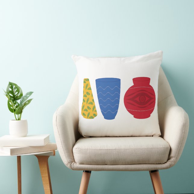 Modern Egyptian Vases Pillow (Chair)