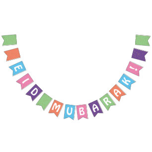 Modern Eid Mubarak Colourful Eid Decorations Banne Bunting