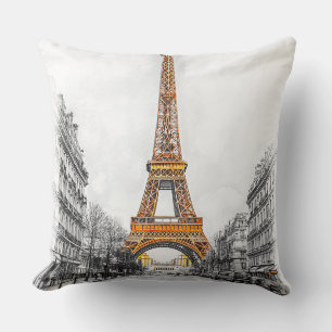 Modern Eiffel Tower 🌆 in the streets of Paris Cushion