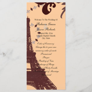 modern eiffel tower vintage paris wedding programs programme