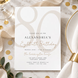 Modern Eighty 80th Birthday Invitation