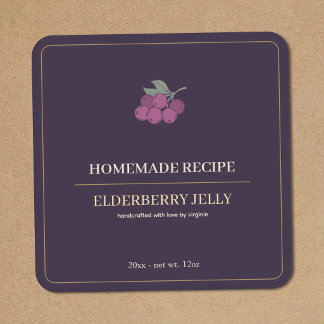 Modern Elderberry Jelly Label Sticker