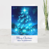 Modern Electric Blue Christmas Tree Holiday