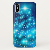 Modern Electric Blue Christmas Tree with Lights