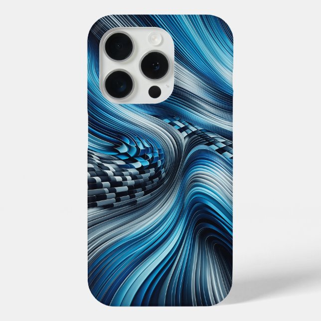 Modern Electric Blue Cyber Flow Phone Case  (Back)
