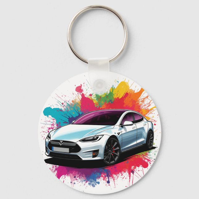 Modern Electric Car Key Ring (Front)