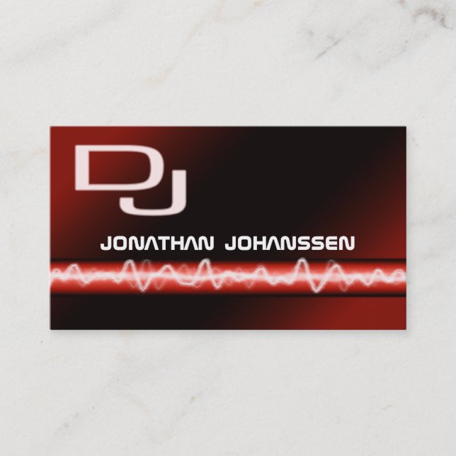 Modern Electric Professional DJ Business Card (Front)
