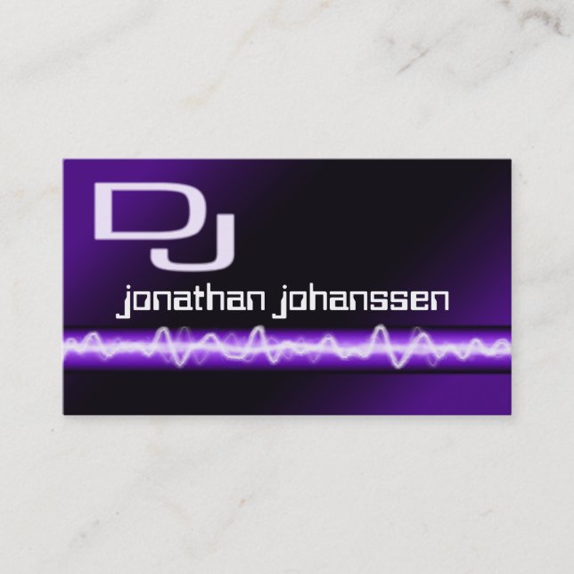 Modern Electric Professional DJ Business Card (Front)