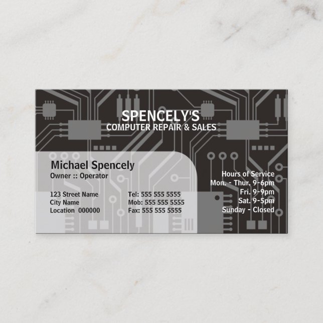 Modern Electrical Circuit Board Business Card (Front)