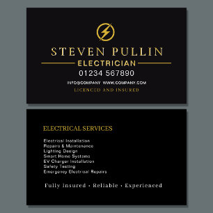 Modern Electrician Business Card Template Electr