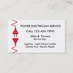 Modern Electrician Business Cards