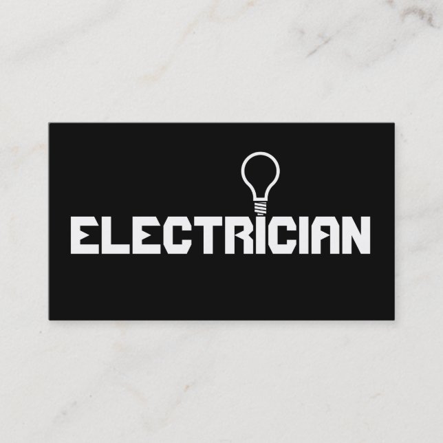 Modern Electrician Electric Electricity Company Business Card (Front)