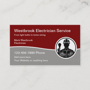 Modern Electrician Service With Logo Grahic Business Card