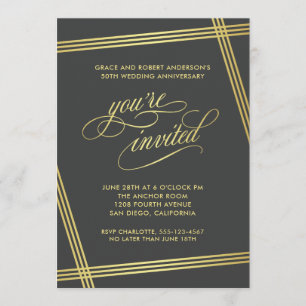 Modern Elegance 50th Wedding Anniversary Party Invitation