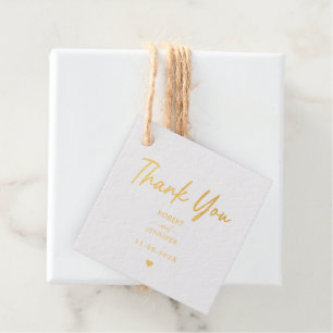 Modern Elegance Black Wedding Thank You Favour Tags