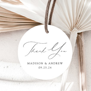 Modern Elegance Black Wedding Thank You Favour Tags
