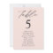 Modern Elegance Blush Table Number Seating Chart