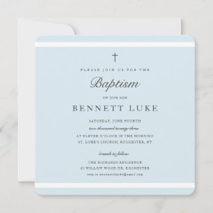 Modern Elegance Boys Baptism Invitation