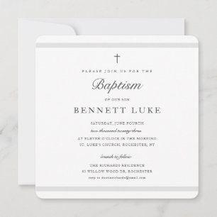 Modern Elegance Boys or Girls Baptism Invitation