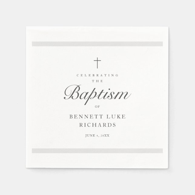 Modern Elegance Boys or Girls Baptism Napkins (Front)